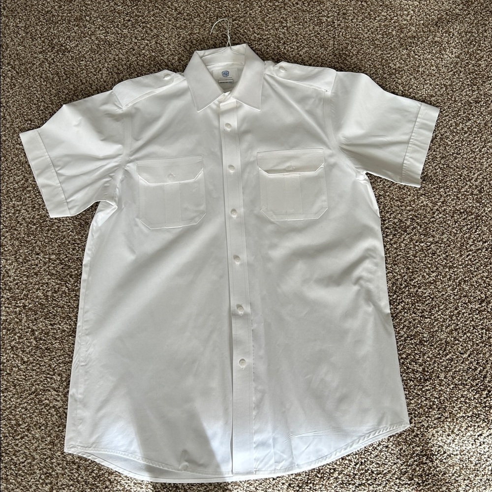 M and H White Pilot short sleeve Shirts